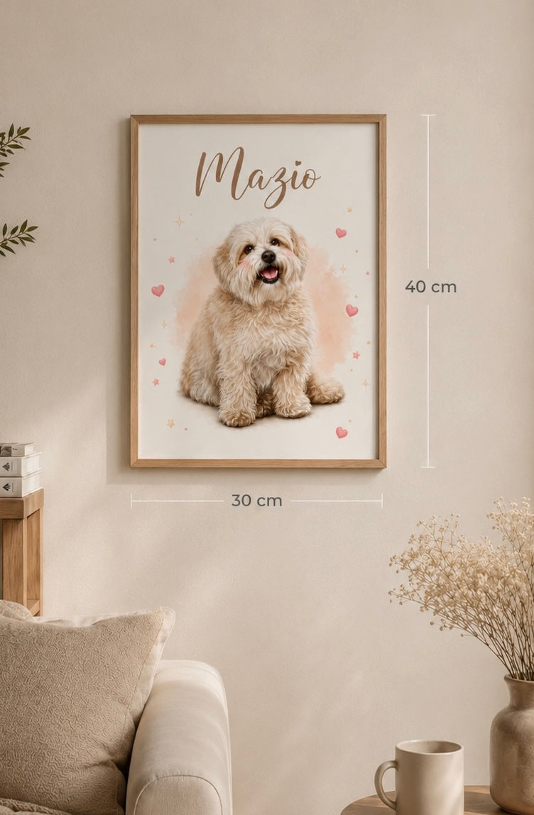 Personalisiertes Haustier Poster – Individuelles Katzen- & Hunde-Kunstwerk