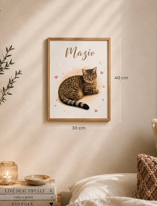 Personalisiertes Haustier Poster – Individuelles Katzen- &amp; Hunde-Kunstwerk